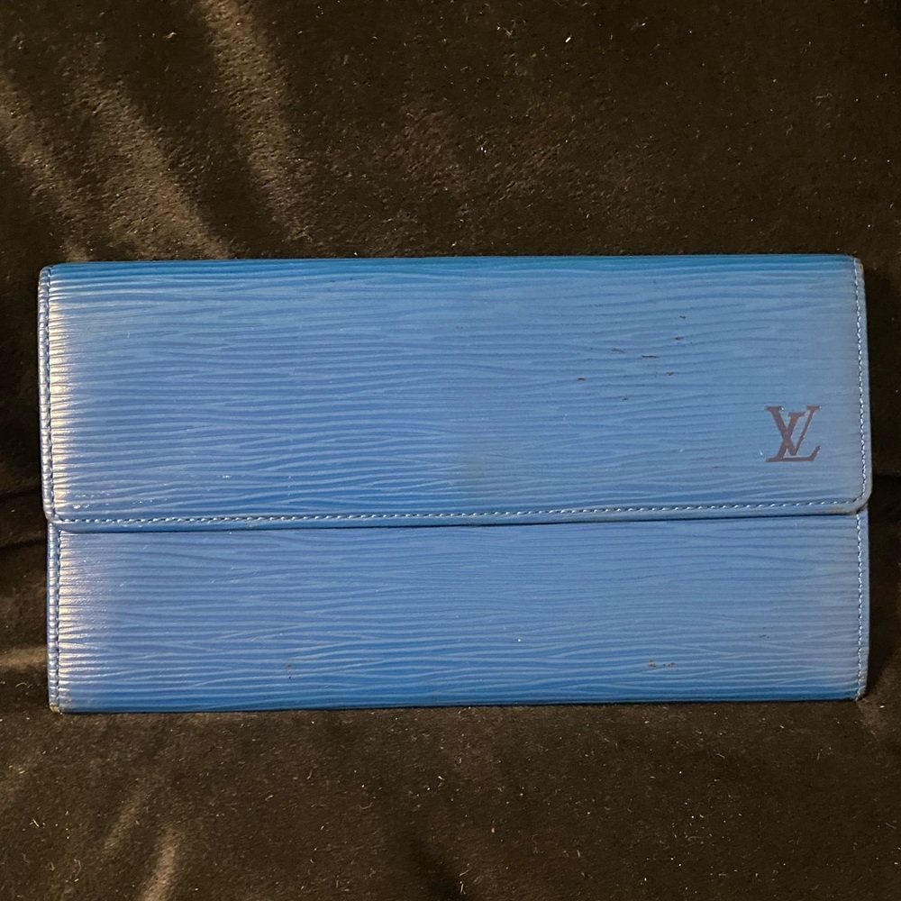Louis Vuitton Blue EPI Long Snap Wallet